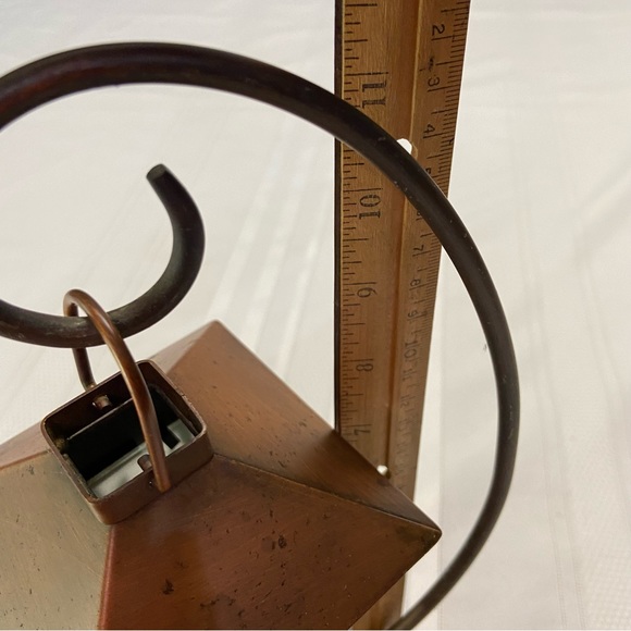 Lantern Tea Light Holder Rustic Copper Colored Frosted Glass IncludesTea Lights - Picture 5 of 11